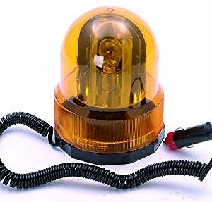 Amber Warning Light Beacon Rotating 12v Lead Length 4.4Mtr