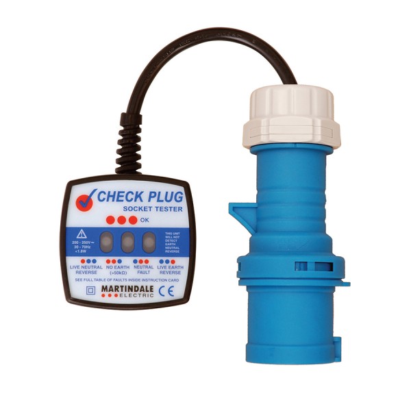 Check Plug Socket Tester 250V Industrial 16A Blue