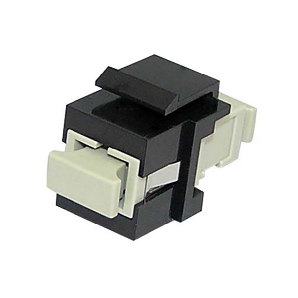 Fibre Keystone Jack Black Body SC Simplex Multimode Beige Adaptor