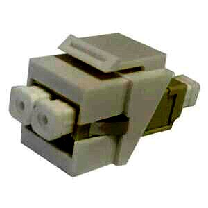 Fibre Keystone Jack White Body LC Duplex Multimode Beige Adaptor