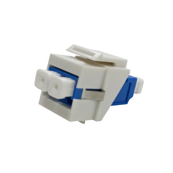 Fibre Keystone Jack White Body LC Duplex Singlemode Blue Adaptor