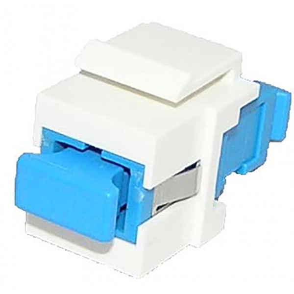 Fibre Keystone Jack White Body SC Simplex Singlemode Blue Adaptor