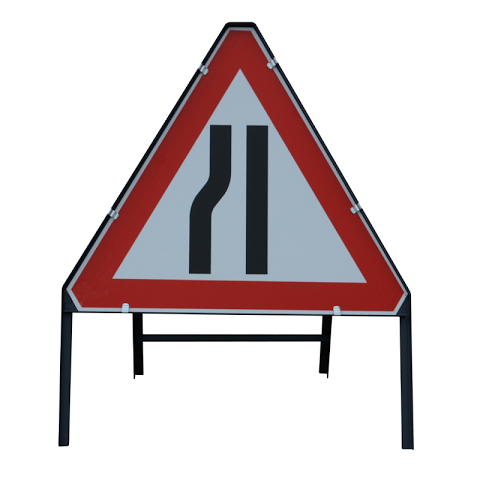 Sign Metal 750mm Road Narrows Left / Right Reversible
