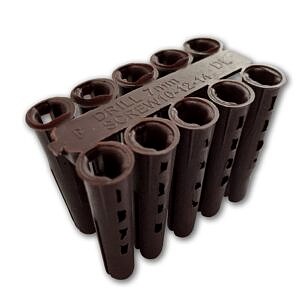 Brown Plastic Wall Plug Solid Wall (pk 100)