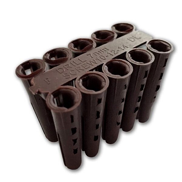 Brown Plastic Wall Plug Solid Wall (pk 100)