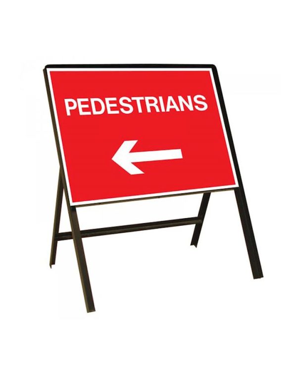 Sign Metal 600 x 450mm Pedestrians Left / Right Reversible