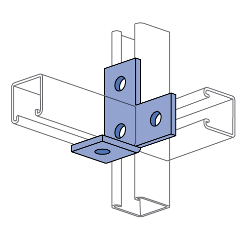 Channel Bracket Angled 90 Degree Hot Dip Galvanised Steel 4 Hole P1035 (W) 89mm x (D) 89mm