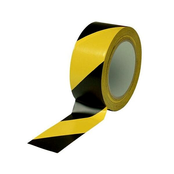 Hazard Tape Black/Yellow 50mm x 33m Adhesive
