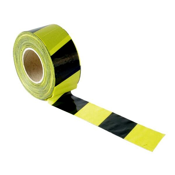 Non-Adhesive Barrier Tape Black/Yellow 70mm x 500m